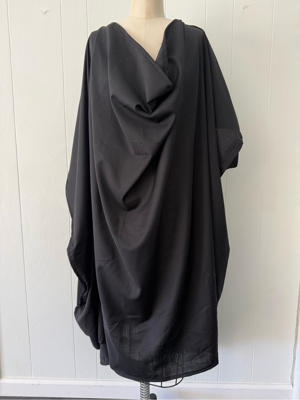 Black Draped Maxi Dress for Women